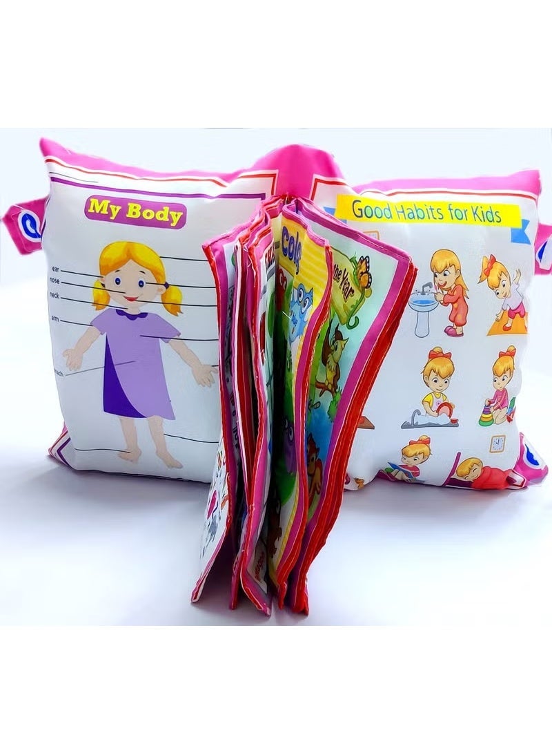 HAPZEY Learning Plush Cushion Book for Kids – Alphabet, Numbers & Basic Words Learning Toy Safe, Soft & Durable Baby Learning Pillow – Ideal for Preschool Education & Sensory Development Perfect Educational Gift for Toddlers – Fun, Engaging & Screen-Free Learning Activity Toy - Image 2